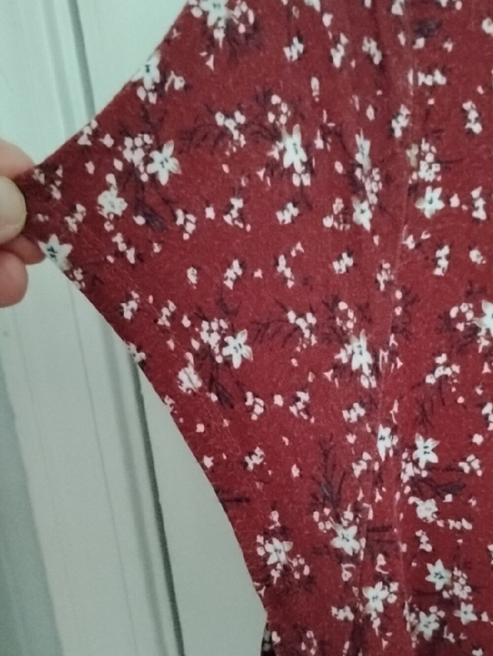 Simply Be Rust-Red Floral Midi Dress with White Sprig Print - Picture 3 of 8